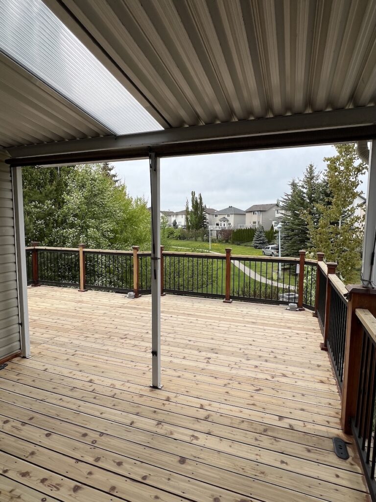 Deck sanding prep. before staining.